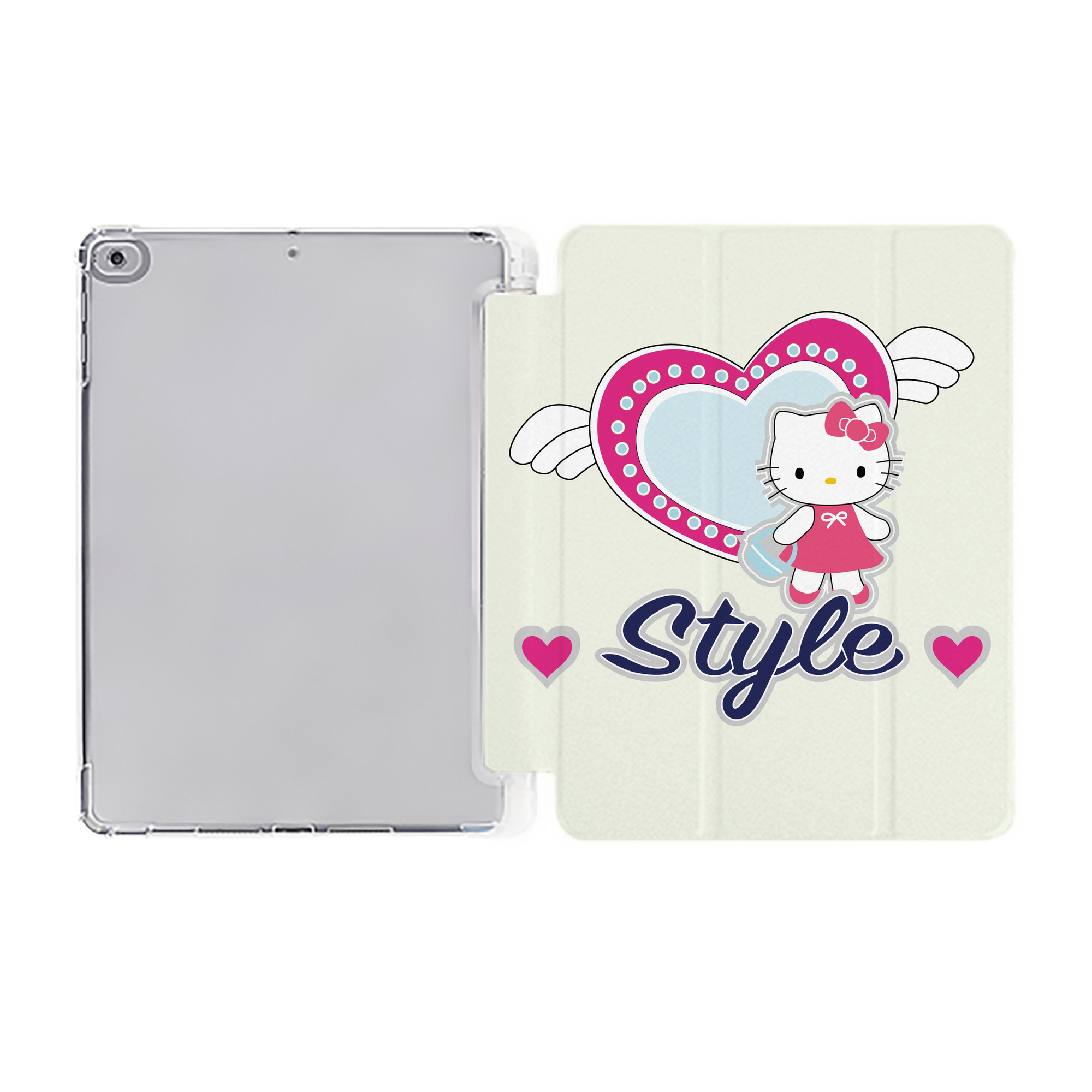 （画像用） Hello Kitty ハローキティ IPad ケース ペン収納付き 三つ折りスタンド PUレザー×シリコン 対応機種9.5/10.5/10.9インチ
